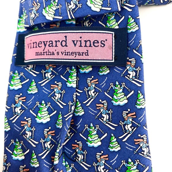 VINEYARD VINES Navy Downhill Silk Tie NWT - Picture 16 of 16